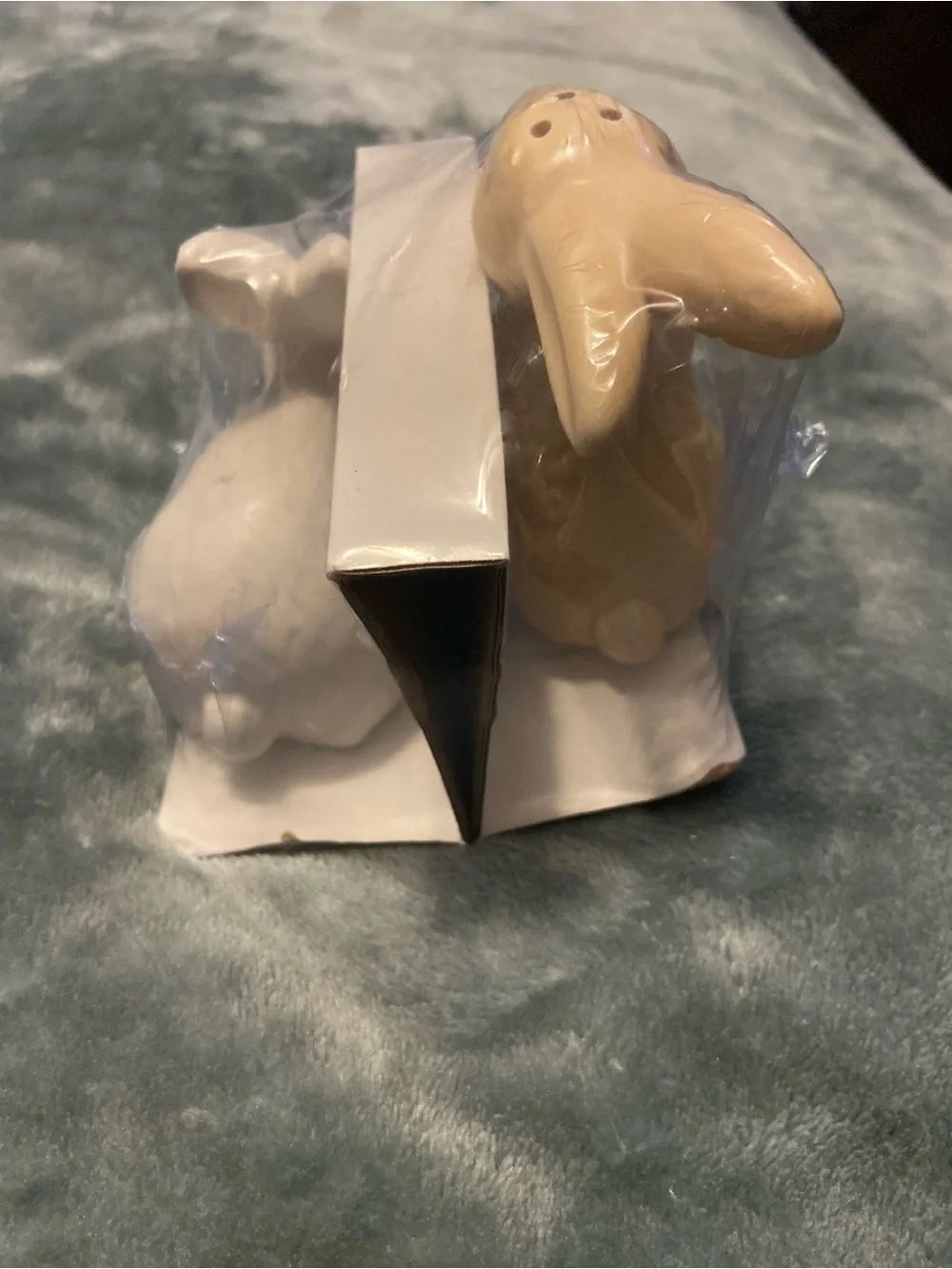 Ceramic Bunny Salt and Pepper Shaker Set - White and Cream